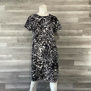 H&M Womens TShirt Dress Leopard Print Black/White